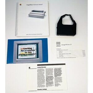 VTG 1985 APPLE ImageWriter II Printer OWNER'S MANUAL, Paperwork & Printer Ribbon